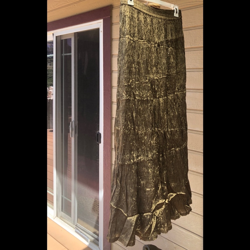 Olive green crinkle skirt